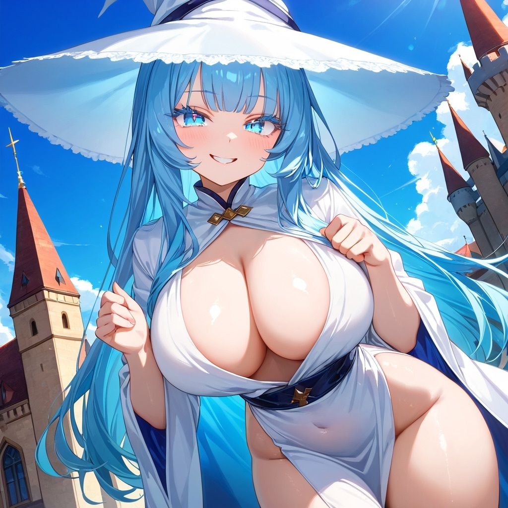 サンプル画像1:水色の魔女！【擬音・効果音付き・差分あり】(Nわーくす) [d_506626]