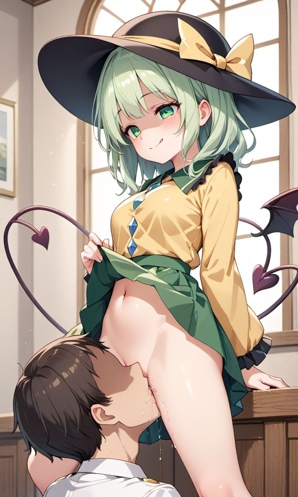 サンプル画像2:サキュバスになったこいしちゃんに捕まって食べられちゃうお話(アフロヘアー) [d_506653]