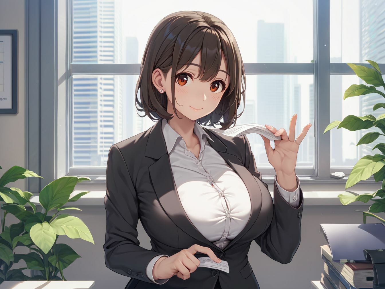 サンプル画像1:爆乳OL後輩と秘密の社内えっち(美女造) [d_506661]