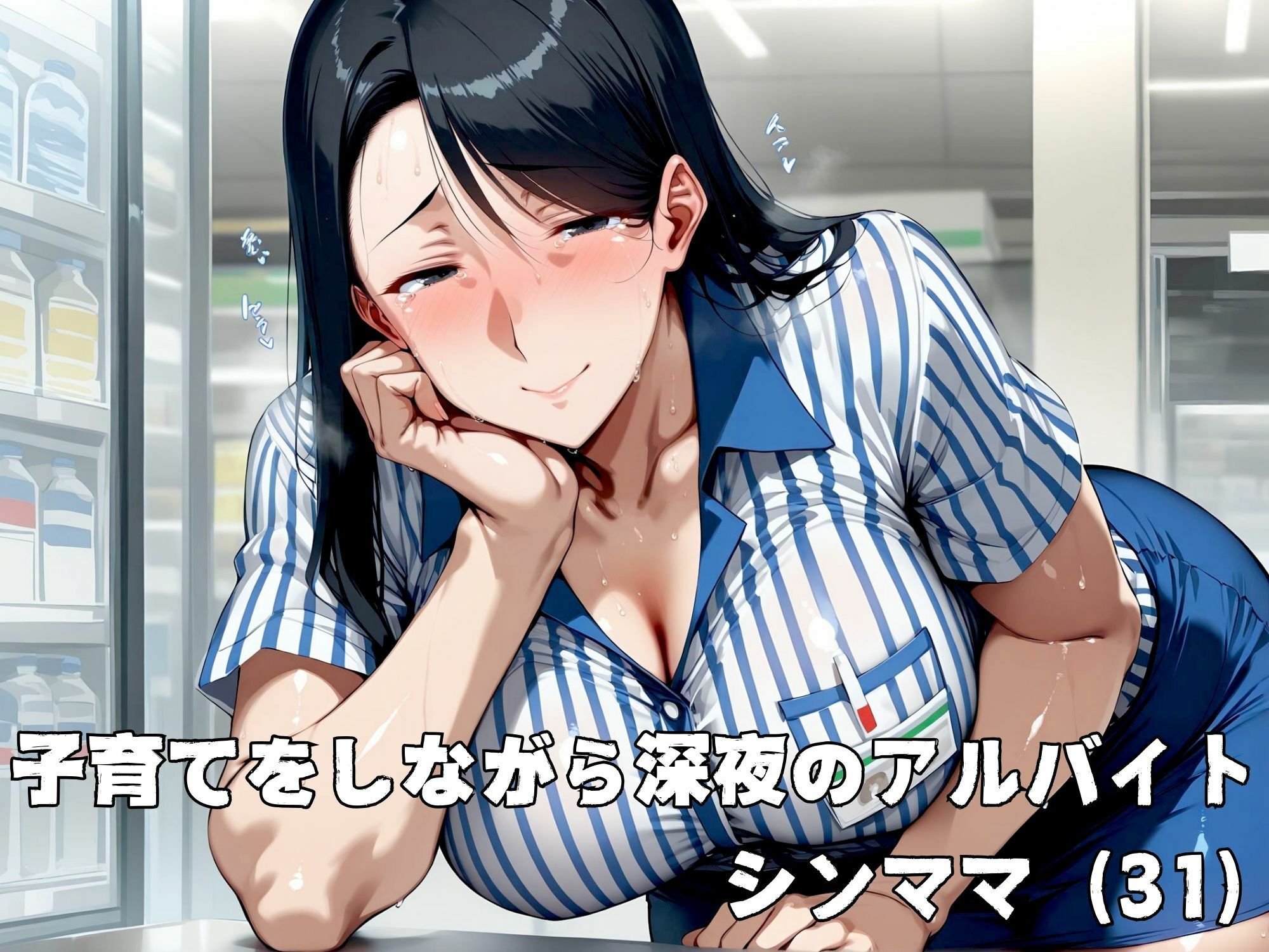 サンプル画像2:商売繁盛バイトエロ 31歳シンママによるコンビニアルバイト(AI美人クラブ) [d_506963]