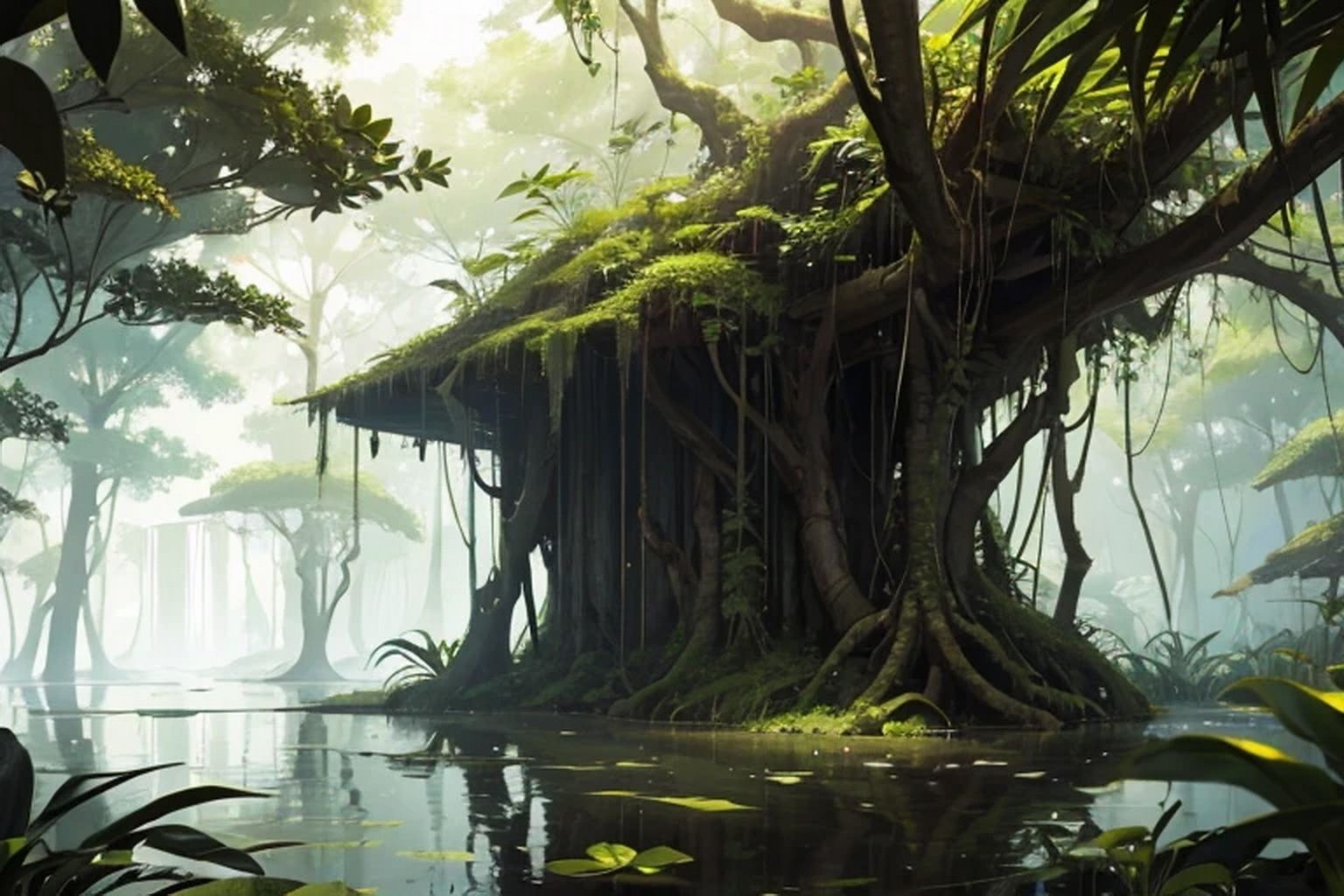 サンプル画像3:ジャングル  背景素材(豊川内角) [d_507122]