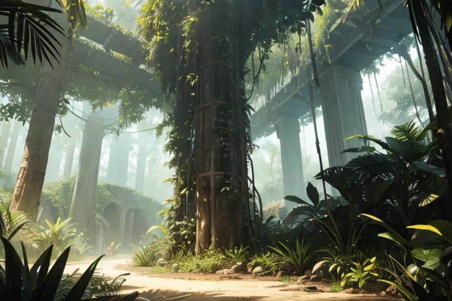 サンプル画像4:ジャングル  背景素材(豊川内角) [d_507122]