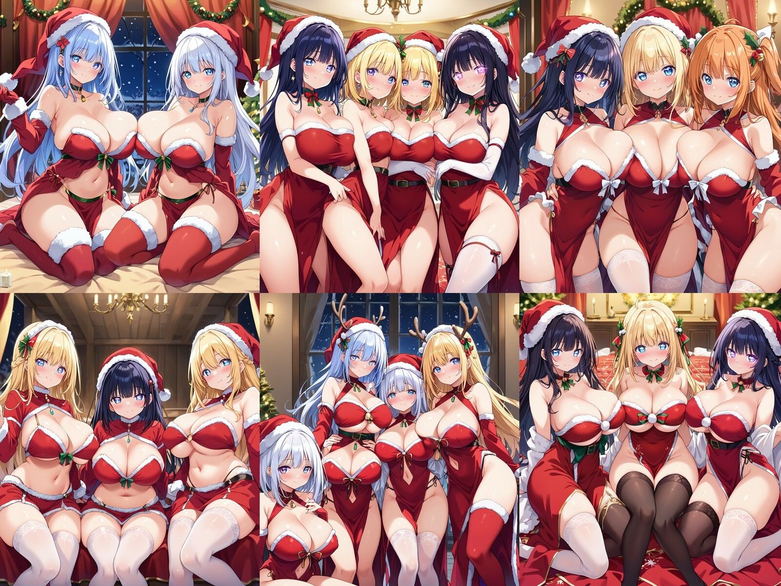 サンプル画像1:サンタコスハーレムを作ってボテ腹にしてやった件【ハーレム王にオレはなる】(ハーレムランド) [d_507235]