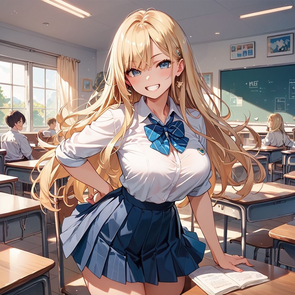 サンプル画像1:【彼ピ大好き♪】金髪JKカノジョのおまんこオシゴト(Jkと散歩) [d_507243]