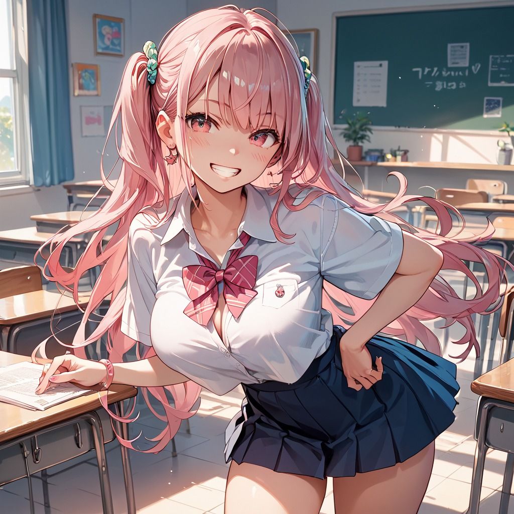 サンプル画像1:【彼ピ大好き♪】ピンク髪JKカノジョのおまんこオシゴト(Jkと散歩) [d_507250]