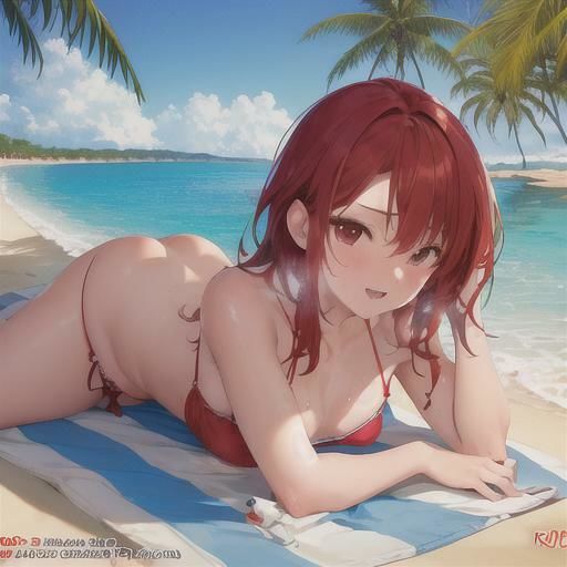 サンプル画像1:ビキニ露出  赤髪ちゃん編(まんまんちん) [d_507304]