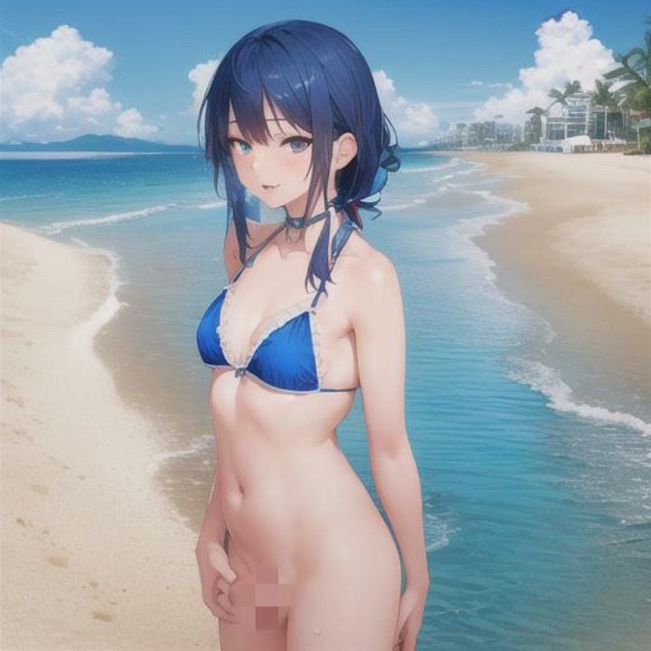 サンプル画像3:ビキニ露出  青髪ちゃん編(まんまんちん) [d_507315]