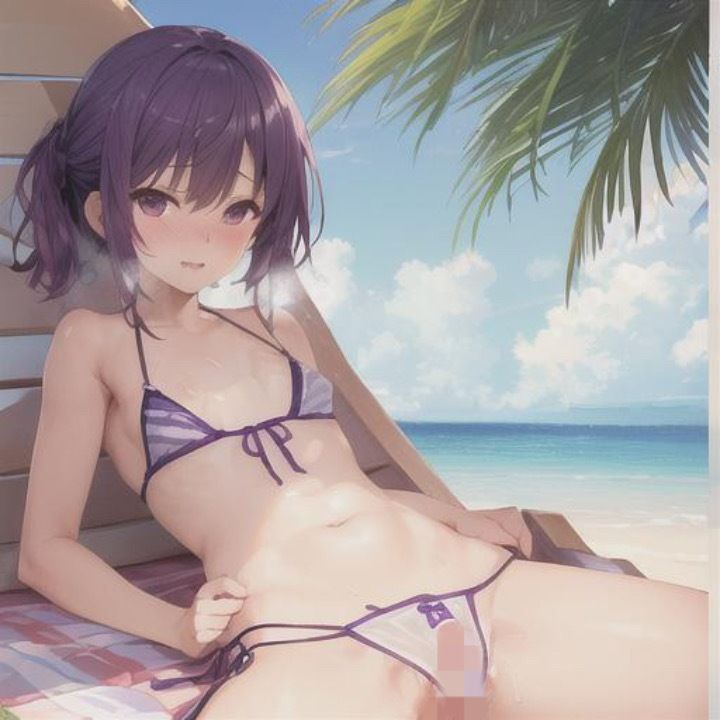 サンプル画像4:ビキニ露出  紫髪ちゃん編(まんまんちん) [d_507316]