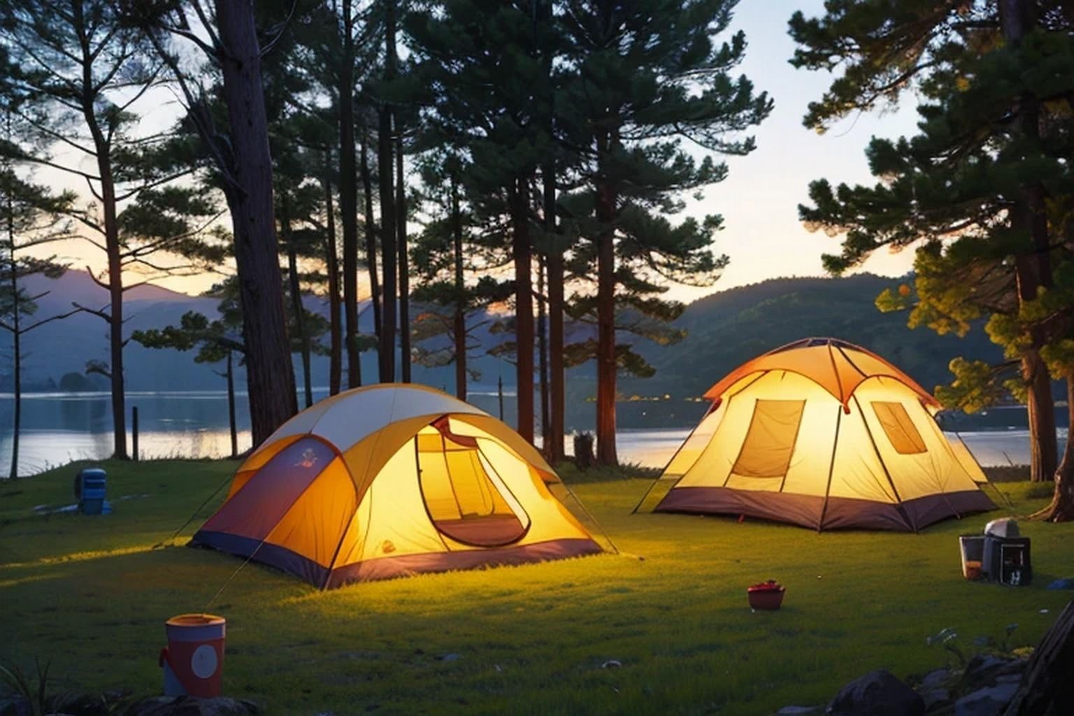 サンプル画像4:キャンプ  背景素材(豊川内角) [d_507341]