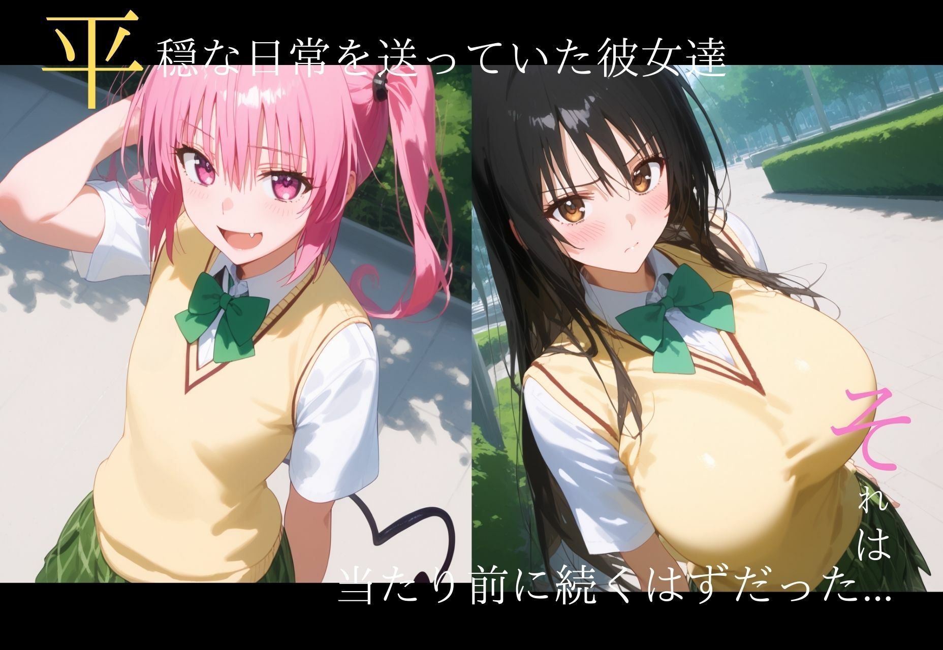 サンプル画像1:彼女たちは寝取られた  ナ●＆古●川唯(AIして) [d_507580]