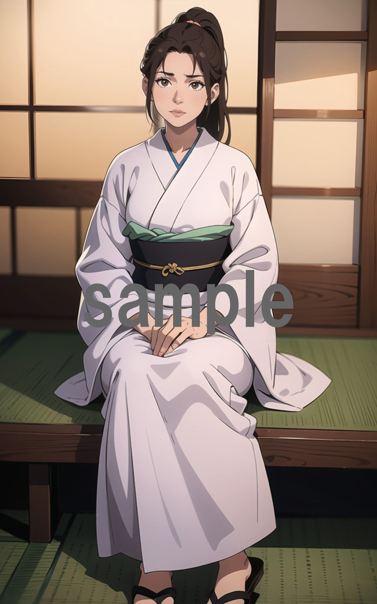 サンプル画像6:【全320枚】『浴衣遊女』イラスト集:雅やかな浴衣と妖艶な魅力の饗宴 -AIで描く究極の美女達-(AIで絶世の美女を作る) [d_507833]