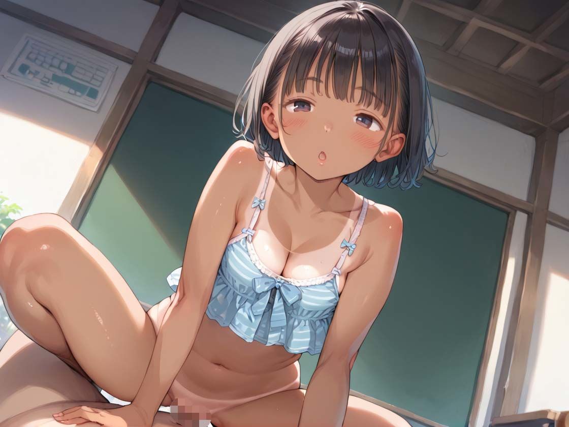 サンプル画像5:つるぺた水泳部員の日焼け跡が可愛すぎる(やきしらこ) [d_508147]