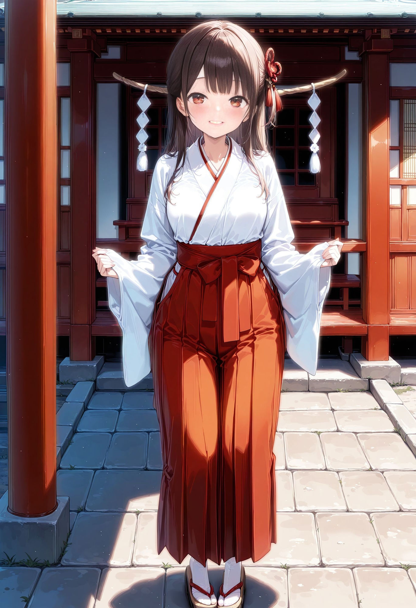 サンプル画像1:【イラスト版】あんなこと、こんなこと、叶えてくれる都合のいい巫女さん1(AIドルオフィス) [d_508312]