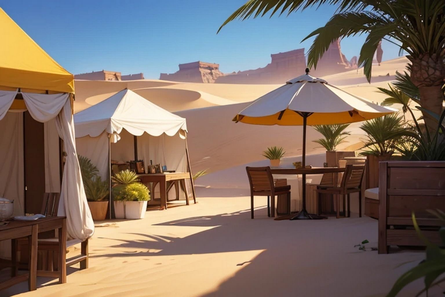 サンプル画像3:砂漠・オアシス 素材集2(豊川内角) [d_508324]