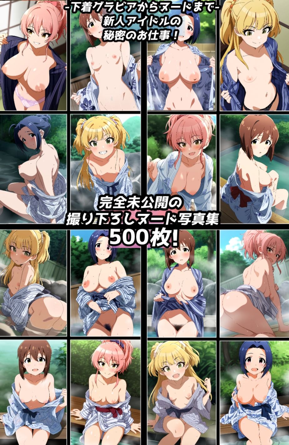 サンプル画像3:濡れ透け＆半脱ぎフェチ特化 2010年代アニメ作画特集 アイドル温泉撮影会 その4 -500枚を撮影-(青山堂) [d_508434]