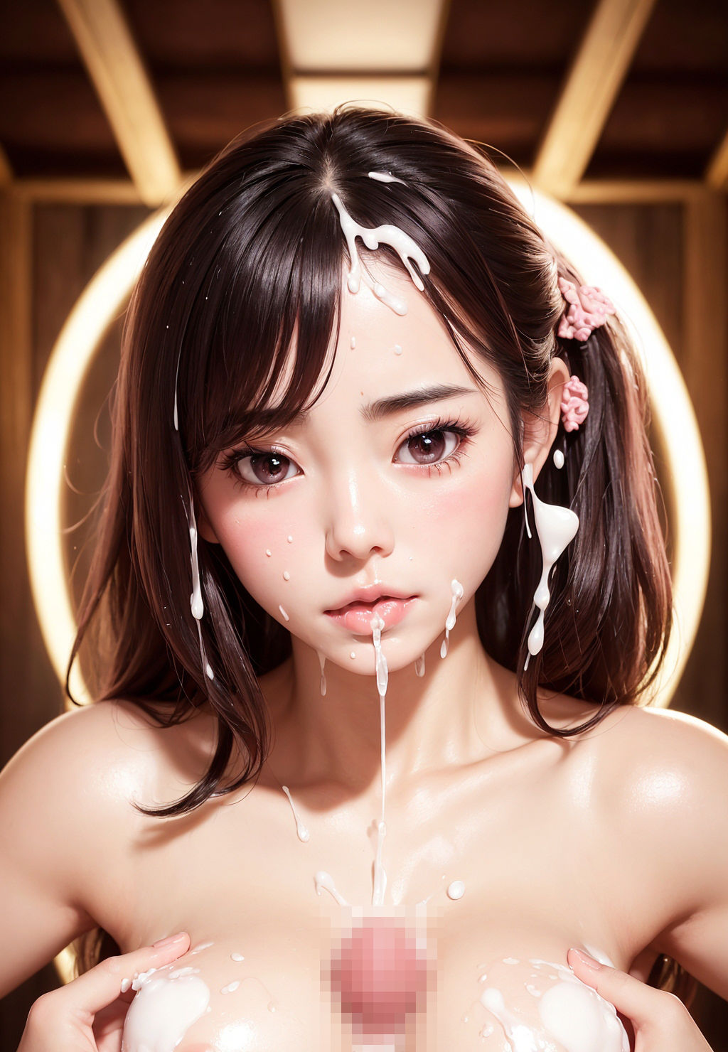 サンプル画像6:AI美女の顔射写真集(てんむPictures) [d_508542]