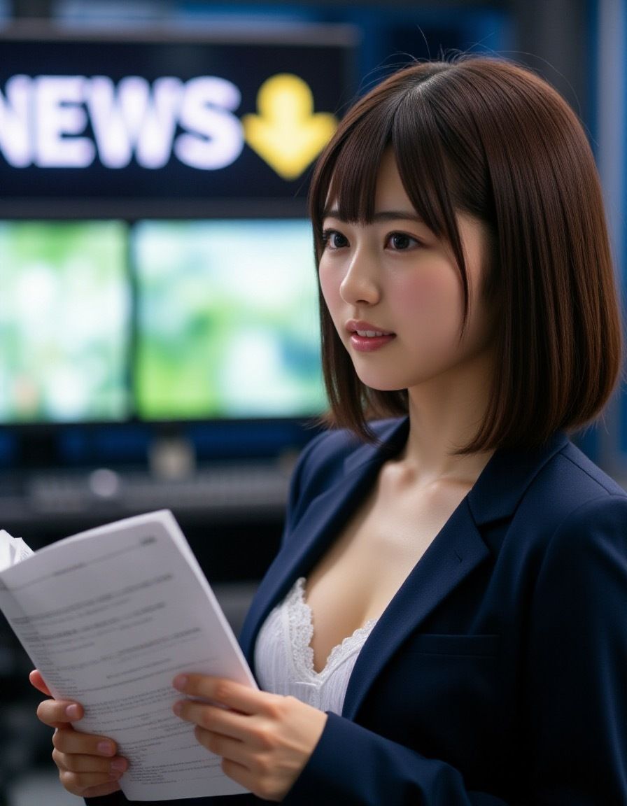 サンプル画像2:女子アナ  〜地方局エースの実態〜(AIナチュラル美女) [d_508568]