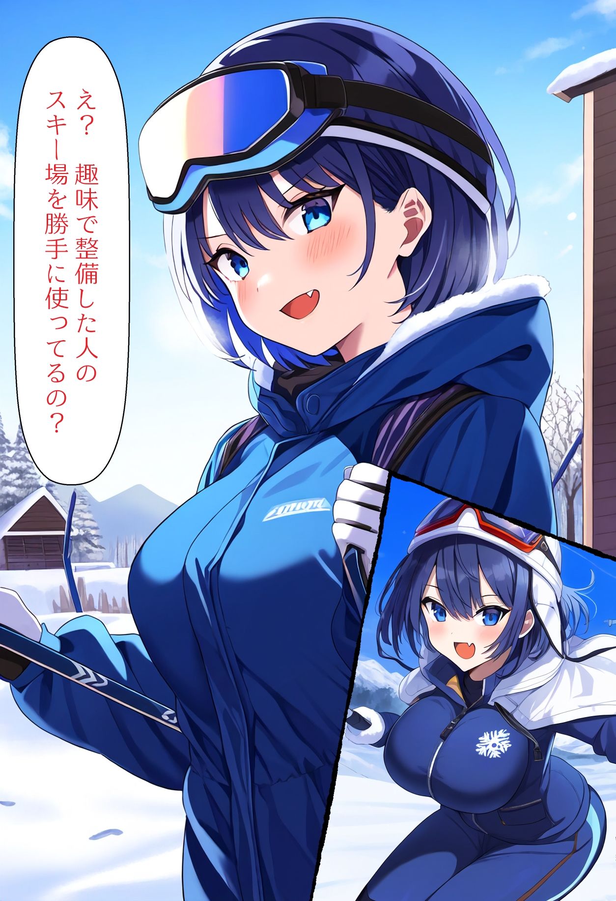 サンプル画像2:［AI生成イラストCG集］スキー場に遊びに行った結果全裸で滑ることになったCG集(しそ@SISO_r18) [d_508631]