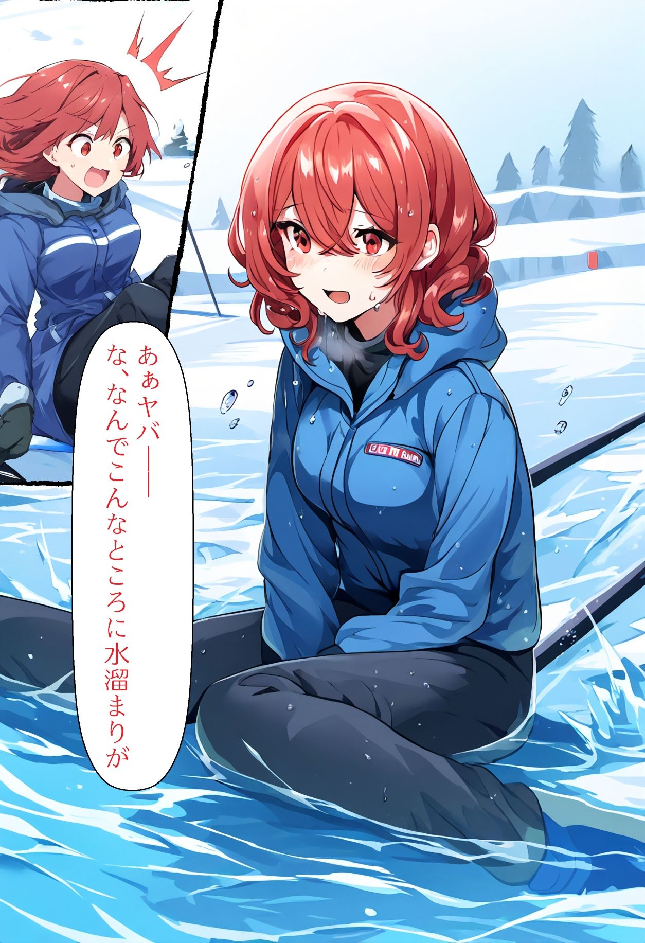 サンプル画像4:［AI生成イラストCG集］スキー場に遊びに行った結果全裸で滑ることになったCG集(しそ@SISO_r18) [d_508631]