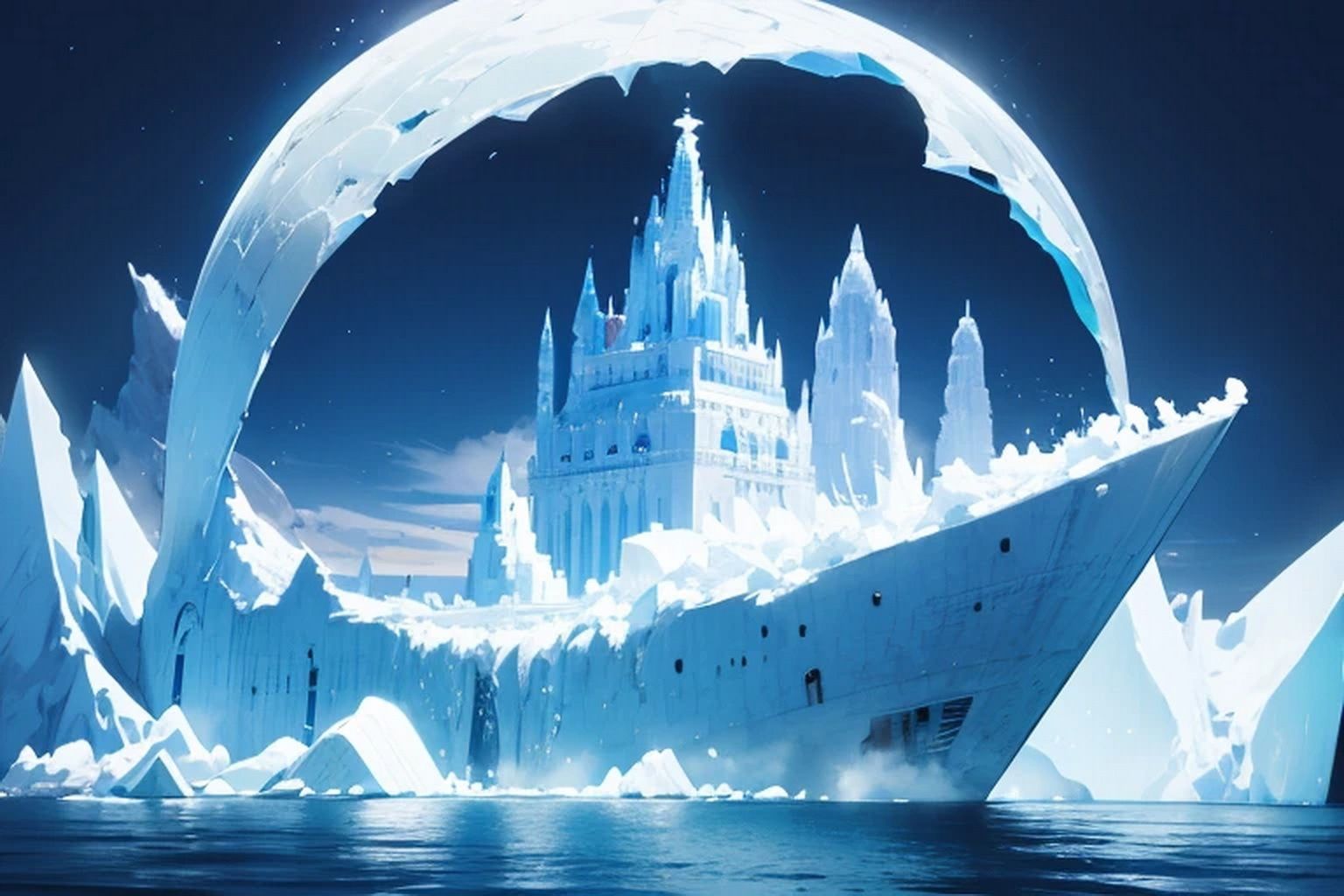 サンプル画像6:氷山  背景素材(豊川内角) [d_508653]