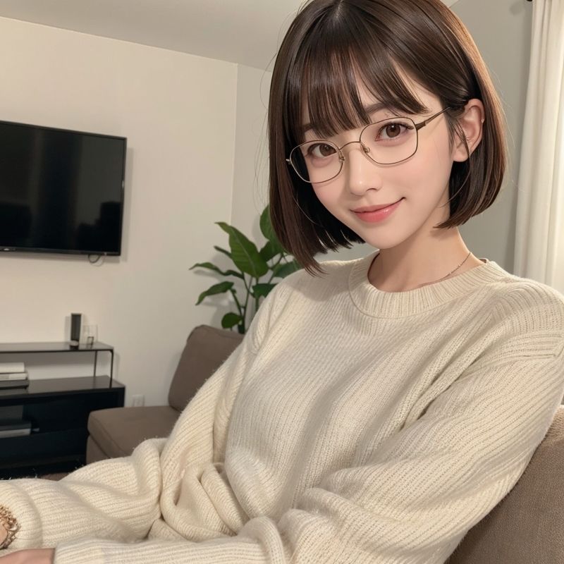 サンプル画像1:眼鏡ショートカット美人のおっぱい(いぬねこ) [d_508658]