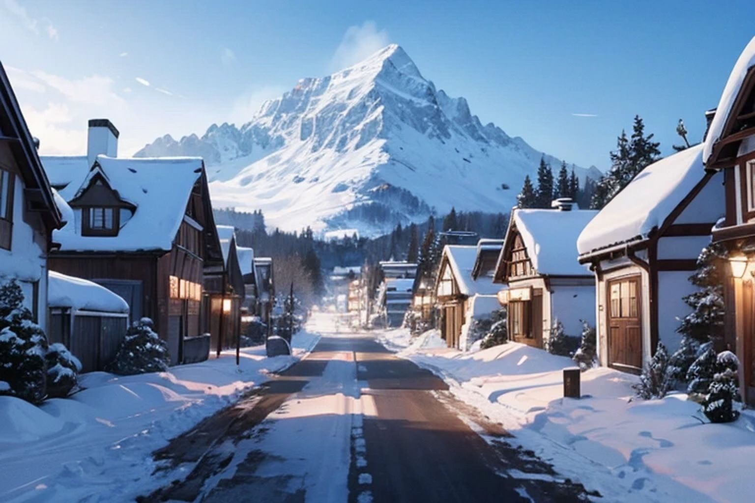 サンプル画像1:雪山  背景素材(豊川内角) [d_508662]