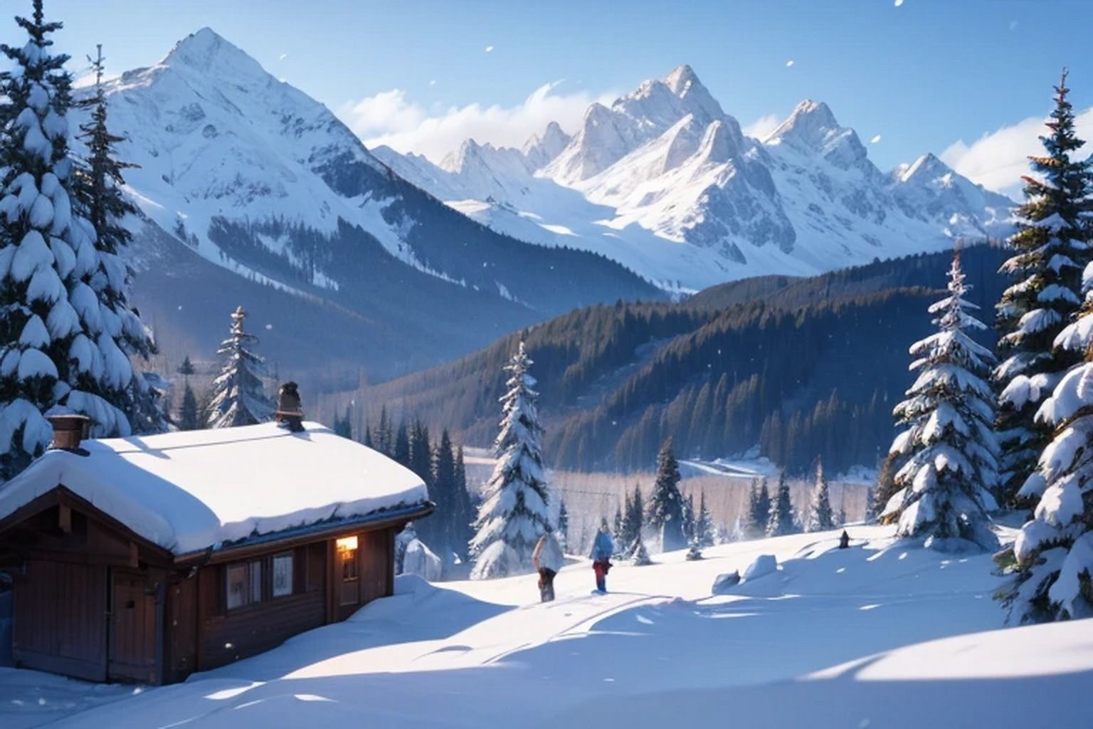 サンプル画像3:雪山  背景素材(豊川内角) [d_508662]