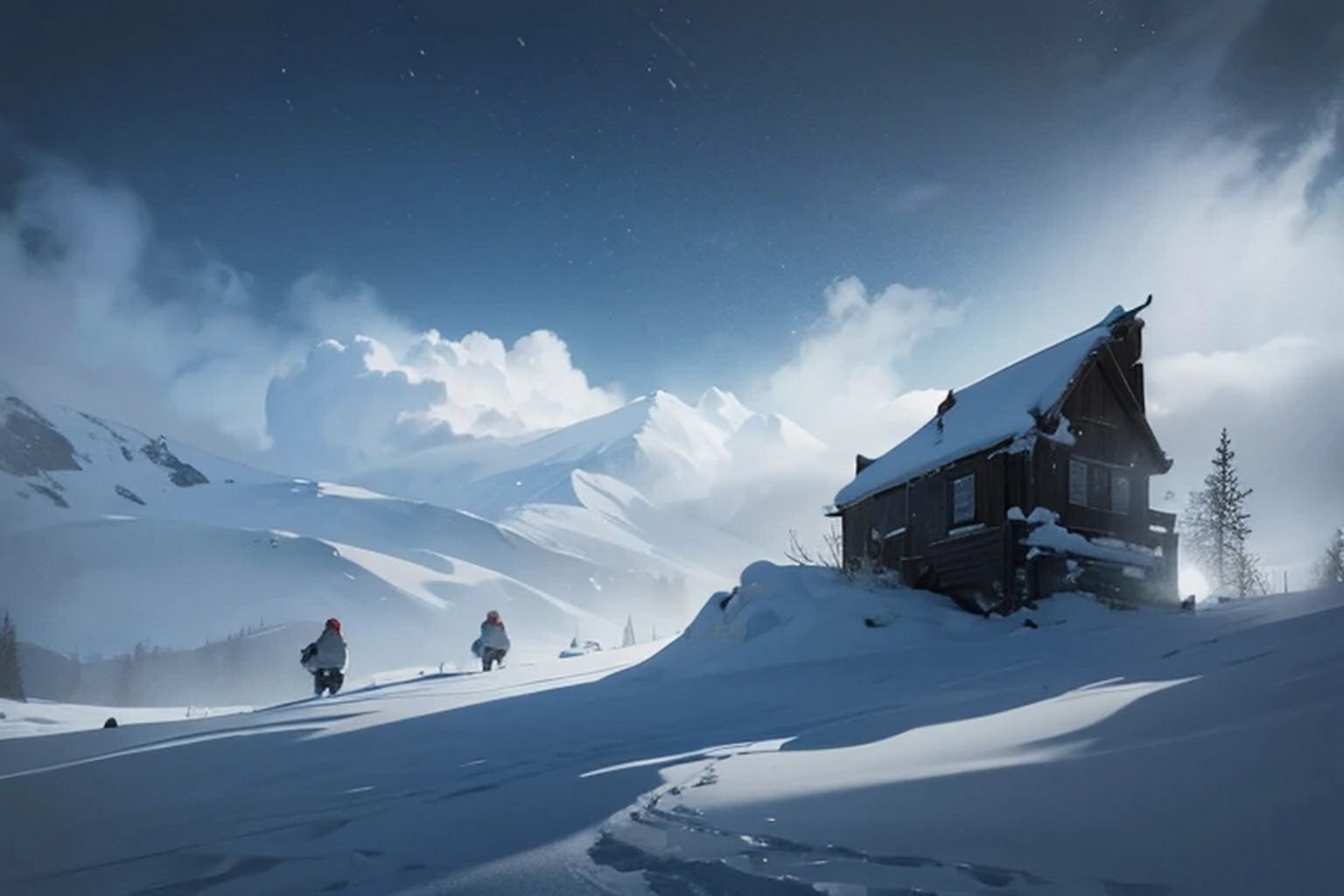 サンプル画像4:雪山  背景素材(豊川内角) [d_508662]