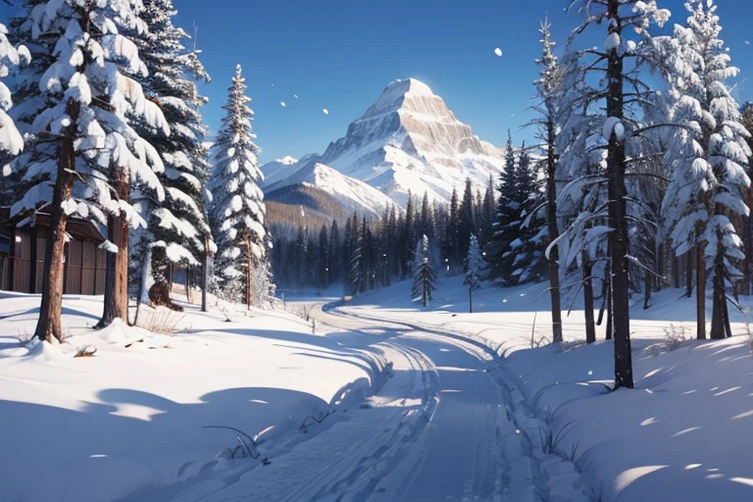 サンプル画像5:雪山  背景素材(豊川内角) [d_508662]