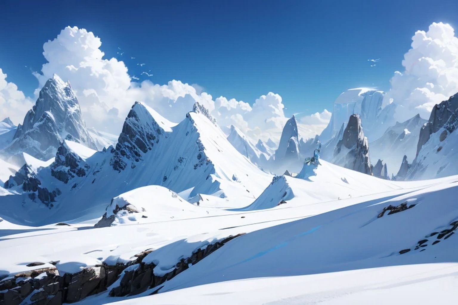 サンプル画像6:雪山  背景素材(豊川内角) [d_508662]