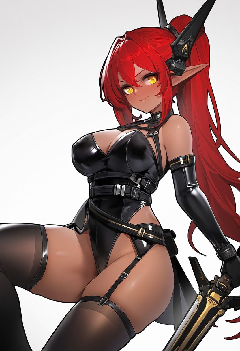 サンプル画像6:黒ガーターベルト剣士の仕様書(潮吹きジョニー) [d_508843]