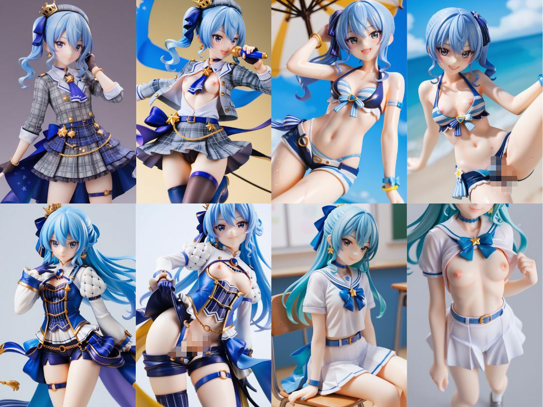 サンプル画像1:星街す〇せい フィギュア風イラストコレクション(のこ（noko）) [d_508919]