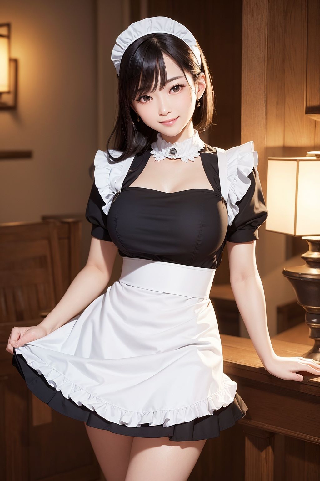 サンプル画像2:AI美女のメイド風写真集(てんむPictures) [d_509049]