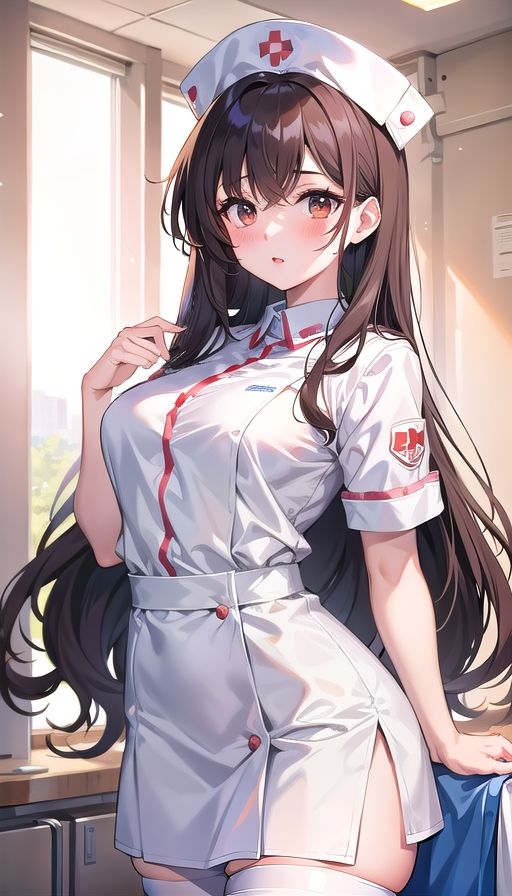 サンプル画像1:茶髪天然美女ナース(くろめあい) [d_509145]