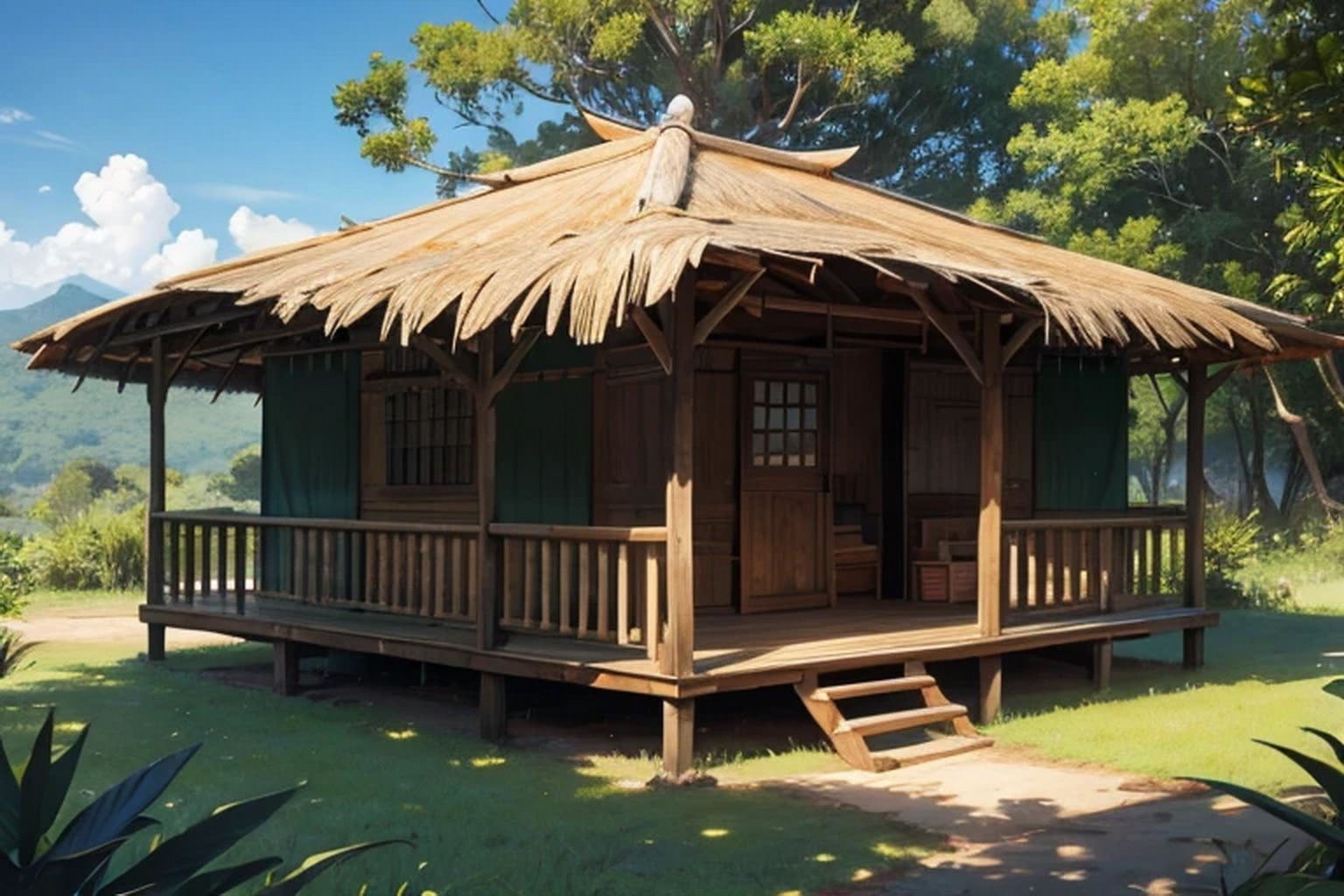 サンプル画像1:ジャングル・小屋  素材集(豊川内角) [d_509184]