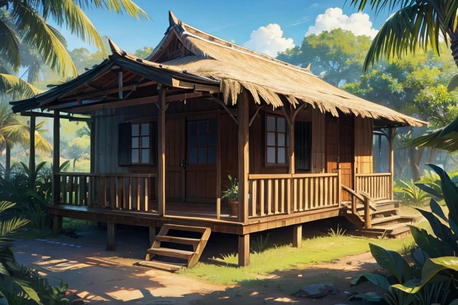 サンプル画像6:ジャングル・小屋  素材集(豊川内角) [d_509184]