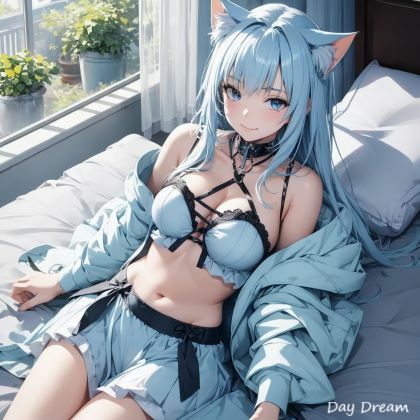 サンプル画像2:猫耳ベッドルーム（ブルー/ピンク）(Day Dream) [d_509485]