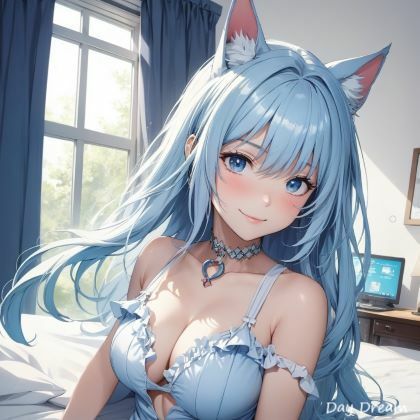 サンプル画像3:猫耳ベッドルーム（ブルー/ピンク）(Day Dream) [d_509485]