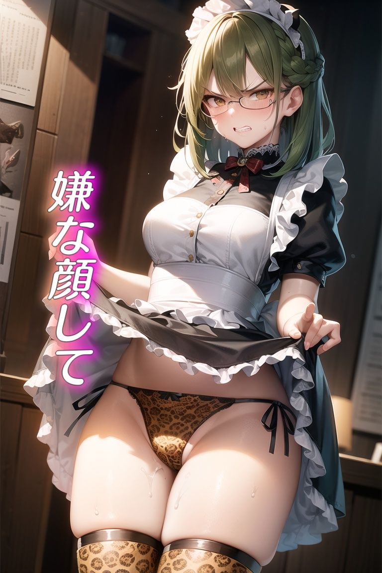 サンプル画像2:嫌な顔してパンツ見せてくる女の子〜メイド編〜(AIパンツ部) [d_509809]