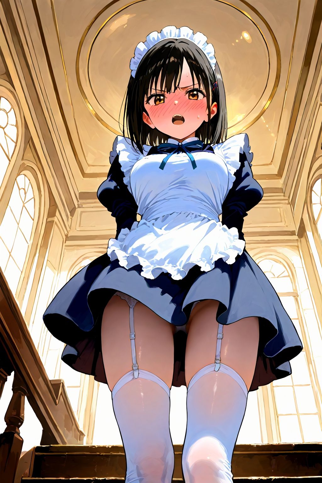 サンプル画像3:恥じらい×パンチラ隠しがやっぱり優勝でした。〜お屋敷編〜(びろびろまん) [d_510290]