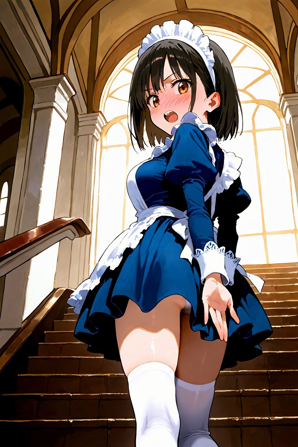 サンプル画像4:恥じらい×パンチラ隠しがやっぱり優勝でした。〜お屋敷編〜(びろびろまん) [d_510290]