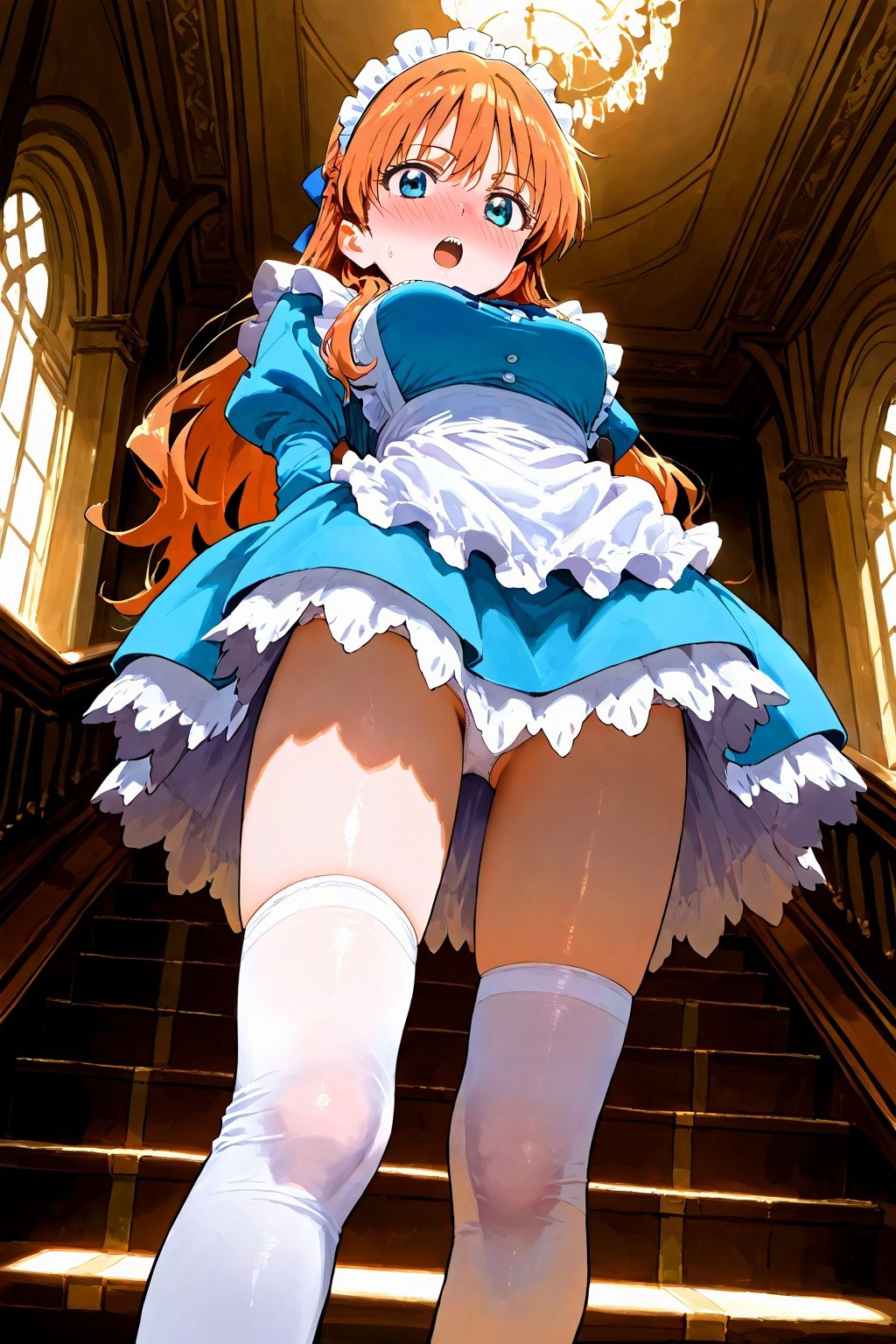 サンプル画像5:恥じらい×パンチラ隠しがやっぱり優勝でした。〜お屋敷編〜(びろびろまん) [d_510290]