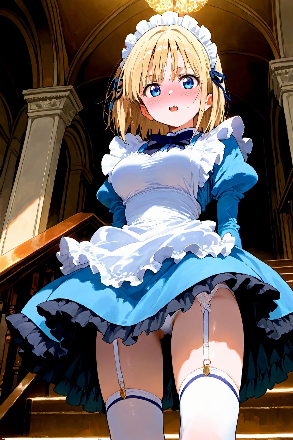 サンプル画像6:恥じらい×パンチラ隠しがやっぱり優勝でした。〜お屋敷編〜(びろびろまん) [d_510290]