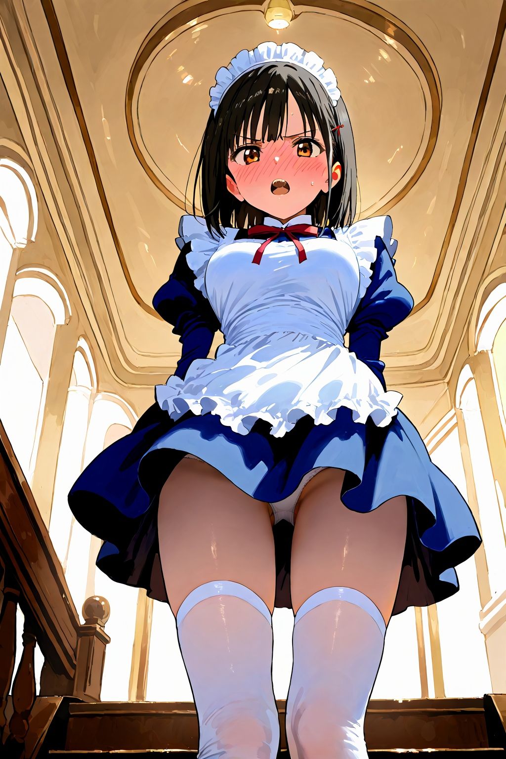 サンプル画像4:恥じらい×パンチラ隠しがやっぱり優勝でした。〜お屋敷編〜vol.2(びろびろまん) [d_510294]