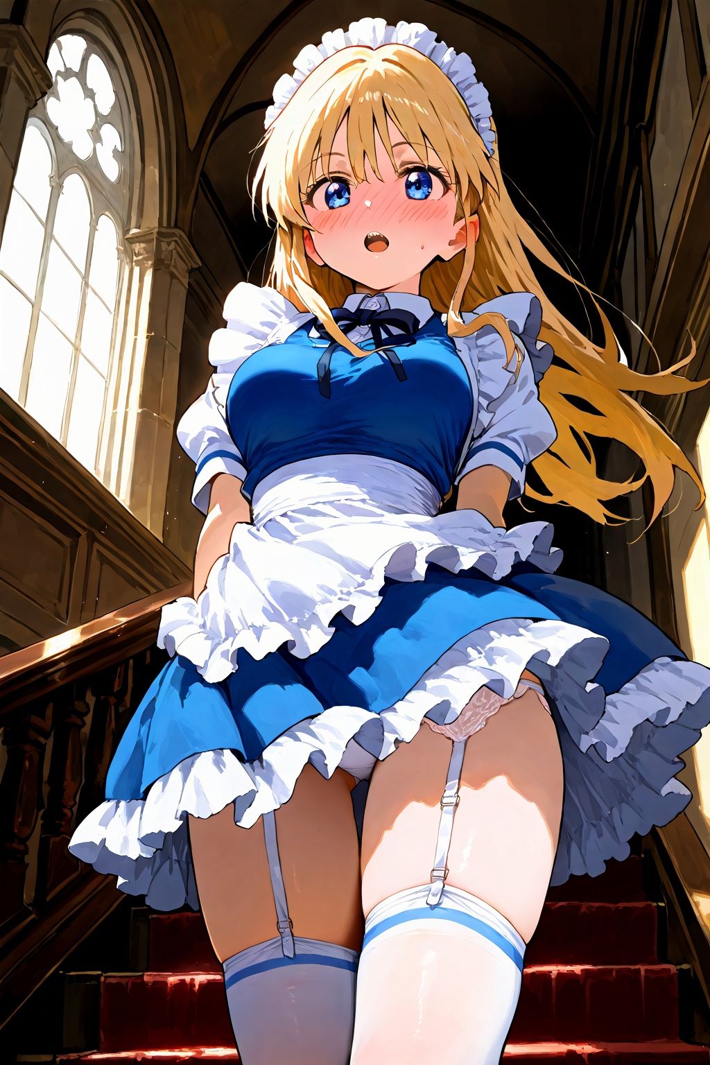 サンプル画像6:恥じらい×パンチラ隠しがやっぱり優勝でした。〜お屋敷編〜vol.3(びろびろまん) [d_510297]