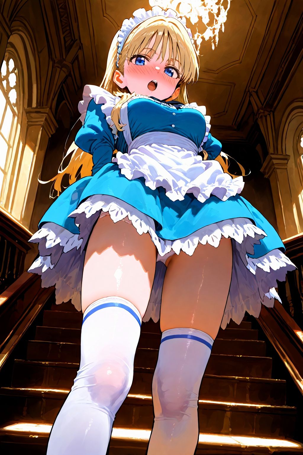 サンプル画像3:恥じらい×パンチラ隠しがやっぱり優勝でした。〜お屋敷編〜vol.4(びろびろまん) [d_510300]