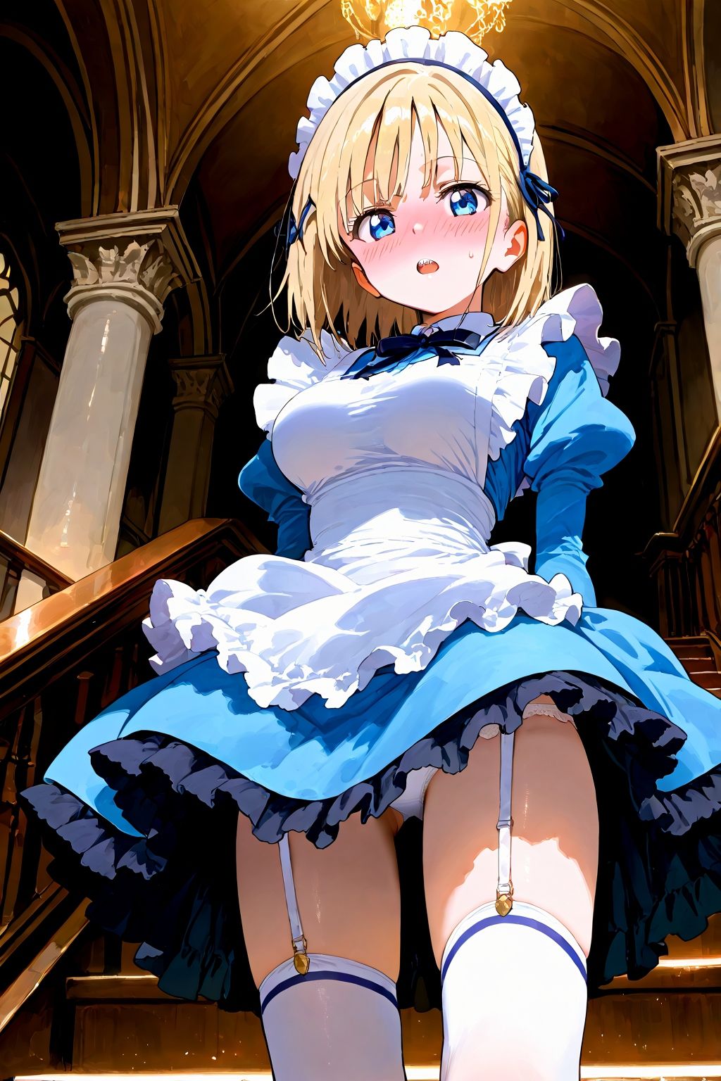 サンプル画像4:恥じらい×パンチラ隠しがやっぱり優勝でした。〜お屋敷編〜vol.4(びろびろまん) [d_510300]