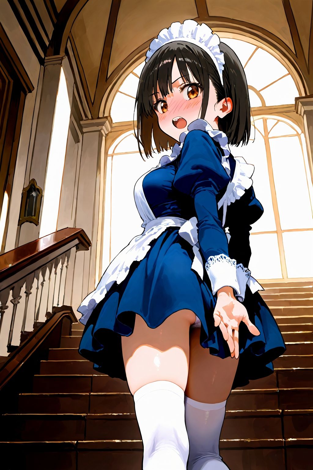 サンプル画像5:恥じらい×パンチラ隠しがやっぱり優勝でした。〜お屋敷編〜vol.4(びろびろまん) [d_510300]