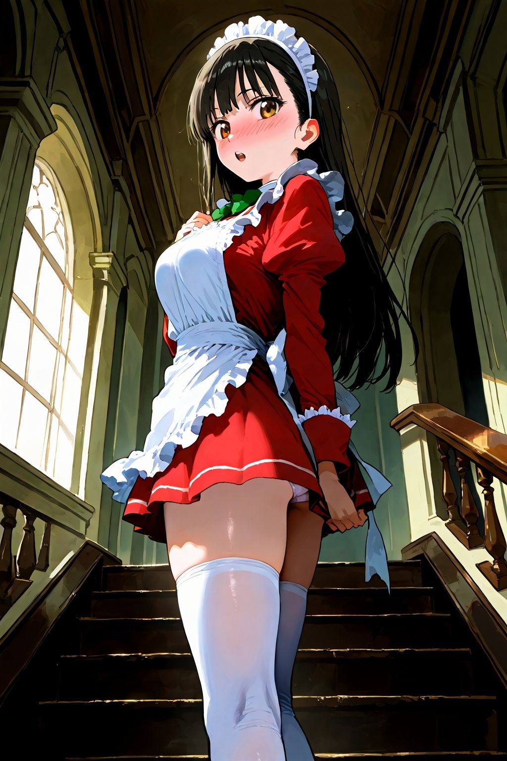 サンプル画像6:恥じらい×パンチラ隠しがやっぱり優勝でした。〜お屋敷編〜vol.4(びろびろまん) [d_510300]