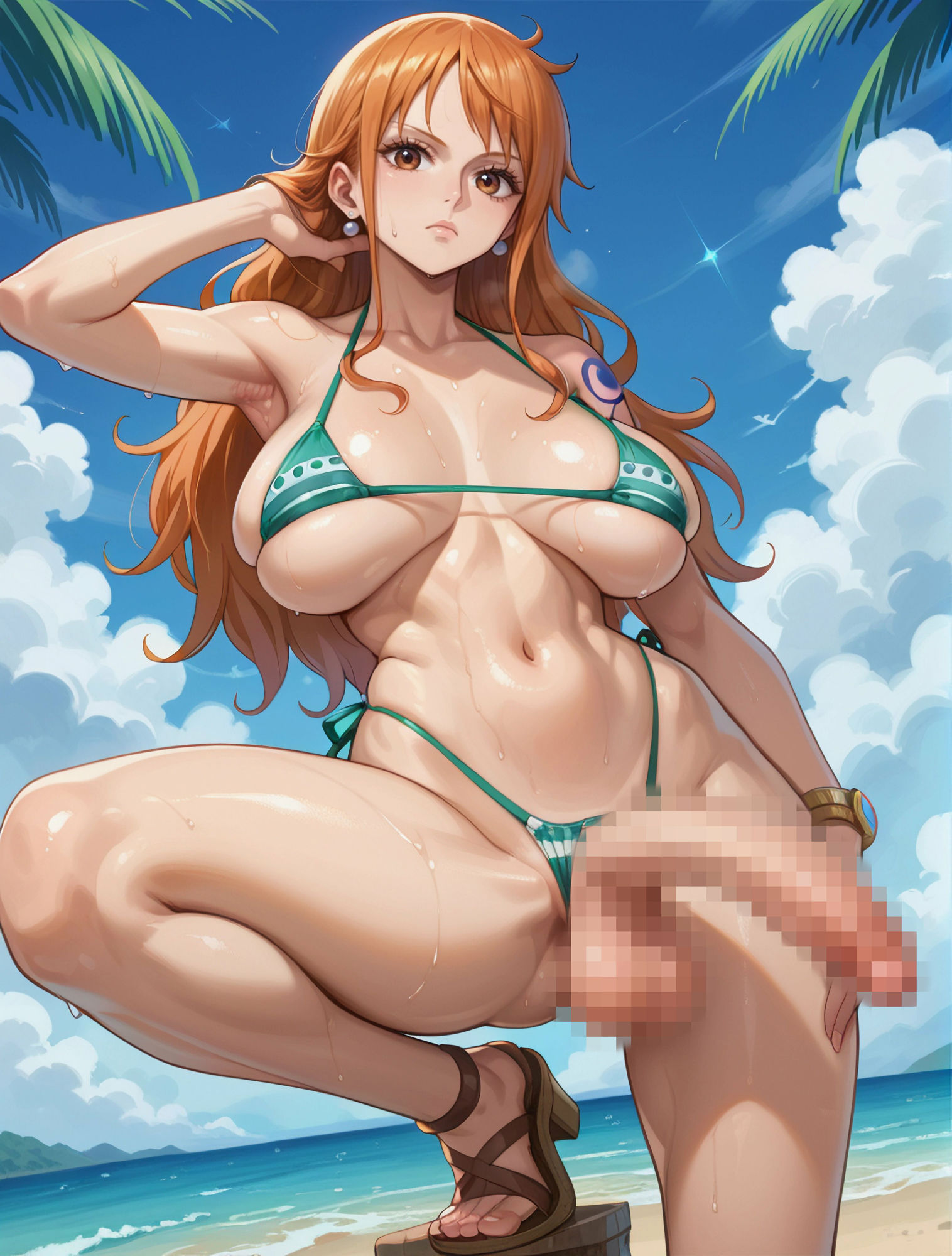 サンプル画像2:ワンピース〜ナミふたなり集〜(秘密結社あーる) [d_510351]